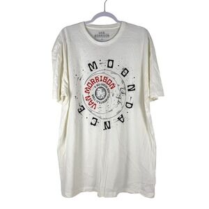 Van Morrison T-Shirt Mens XXL 2XL White Moondance Graphic Classic Rock Band Tee